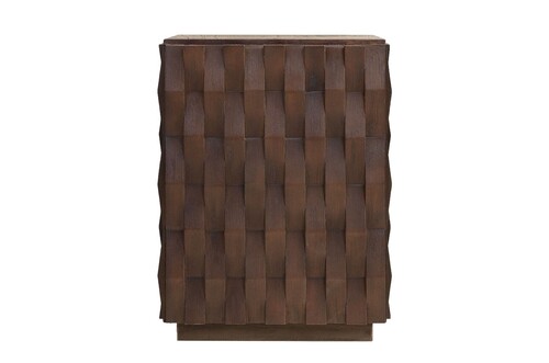 Casa Padrino Luxus Beistelltisch Naga Braun 37 x 37 x H. 52 cm - Kompakter Massivholz Beistelltisch im warmen Braunton - Luxus M�bel
