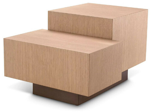 Casa Padrino Luxus Beistelltisch Naturfarben / Bronze 70,5 x 50 x H. 40,5 cm - Rechteckiger Wohnzimmer Tisch - Wohnzimmer M�bel - Luxus M�bel - Luxus Einrichtung