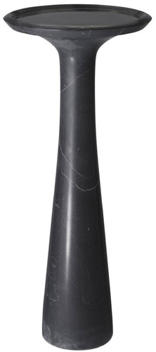 Casa Padrino Luxus Beistelltisch Schwarz  30 x H. 71,5 cm - Runder Beistelltisch aus hochwertigem Marmor - Luxus Wohnzimmer M�bel