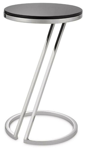 Casa Padrino Luxus Beistelltisch Silber / Grau  36 x H. 60 cm - Edelstahl Tisch mit Glasplatte - Wohnzimmer M�bel - Luxus M�bel - Luxus Einrichtung - Luxus Interior