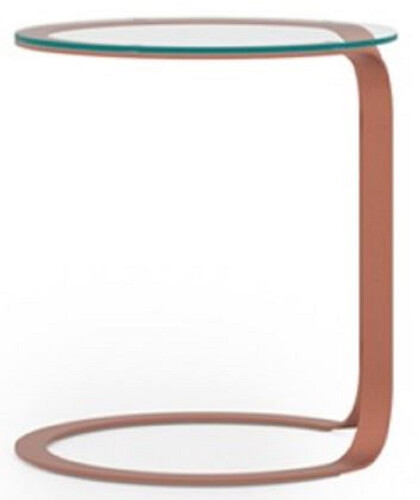 Casa Padrino Luxus Beistelltisch Kupfer  40 x H. 50 cm - Runder Tisch mit Glasplatte - Wohnzimmer M�bel - Hotel M�bel - Luxus M�bel