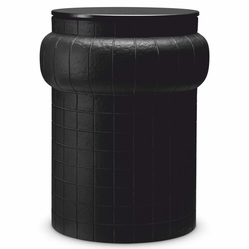 Casa Padrino Luxus Beistelltisch mit Glasplatte Schwarz H. 52 cm - Luxus M�bel