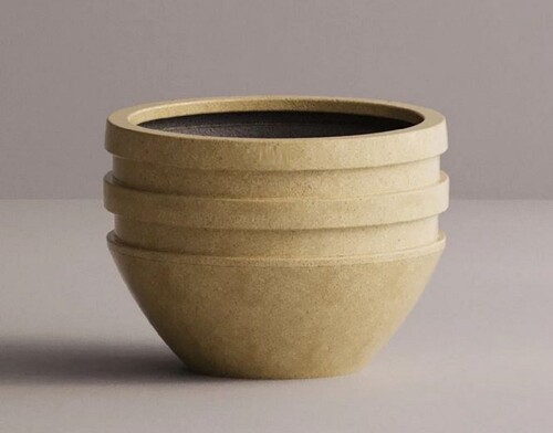 Casa Padrino Luxus Beton Blumentopf Gelb  80 x H. 60 cm - Wohnzimmer & Garten Deko Pflanzentopf