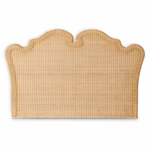 Casa Padrino Luxus Rattan Bett-Kopfteil Naturfarben 228 cm - Luxus Schlafzimmer M�bel