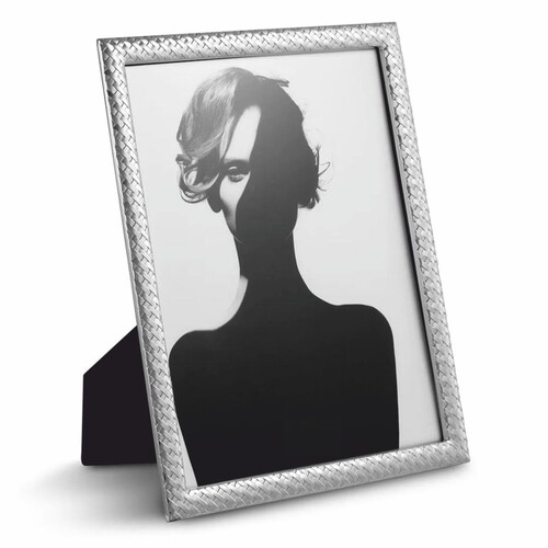 Casa Padrino Luxus Metall Bilderrahmen Silber H. 28 cm - Deko Accessoires