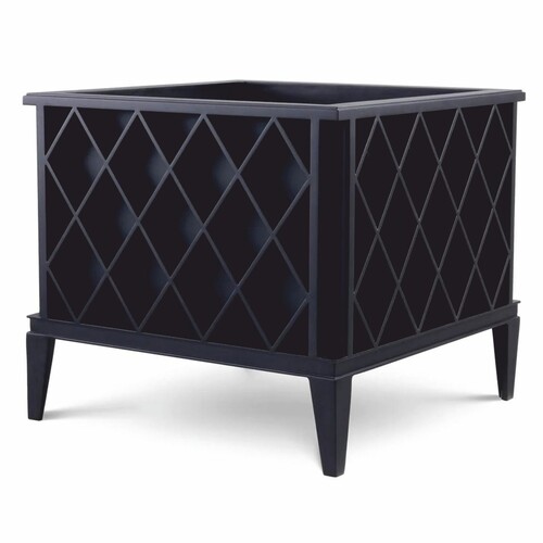 Casa Padrino Luxus Blumentopf Schwarz 76 x 76 x H. 69 cm - Garten Deko
