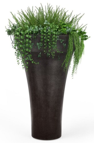 Casa Padrino Luxus Blumentopf Matt Schwarz  126 x H. 197 cm