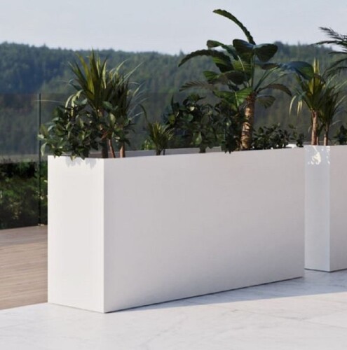Casa Padrino Luxus Blumentopf Matt Wei� 160 cm - Rechteckiger Pflanzentopf