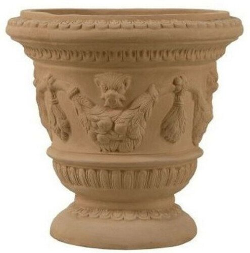 Casa Padrino Barock Blumentopf Terracotta  58 x H. 53 cm - Handgefertigte Keramik Pflanzentopf - Balkon Terrassen Garten Deko im Barockstil