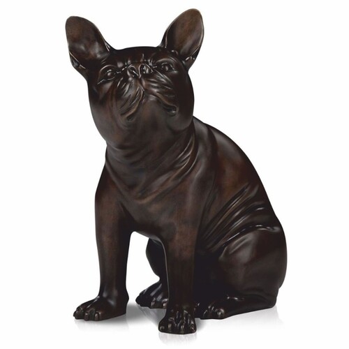 Casa Padrino Luxus Bronze Figur Hund Bulldogge 20 x 12 x H. 24 cm - Deko Skulptur