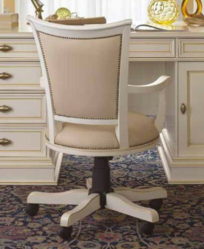 Casa Padrino Luxus B�rostuhl Beige / Antik Creme / Schwarz - H�henverstellbarer Schreibtischstuhl - Drehstuhl mit edlem Kunstleder - Luxus B�ro M�bel - Luxus Qualit�t - Made in Italy