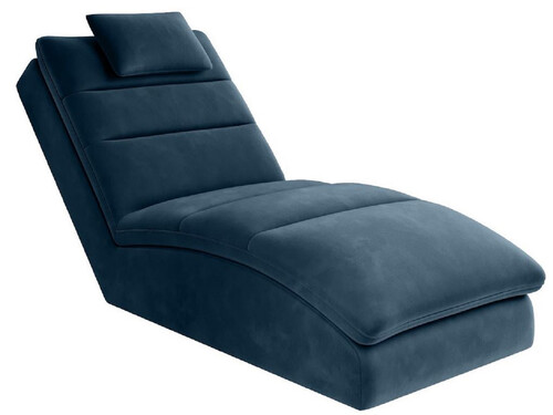 Casa Padrino Luxus Chaiselongue mit Kopfkissen Blau 85 x 170 x H. 92 cm - Wohnzimmer Liegesessel - Relexliege - Recamiere - Wohnzimmer M�bel - Luxus M�bel