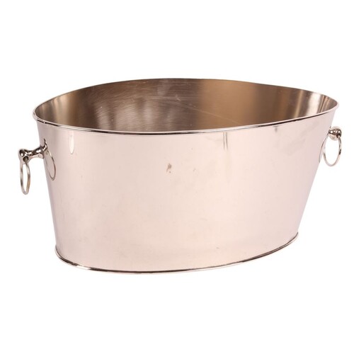 Casa Padrino Luxus Champagnerk�hler Silber 45 x 21,5 x H. 21 cm - Gro�e Sektwanne mit Ringgriffen