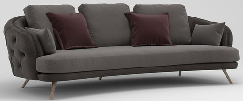 Casa Padrino Luxus Chesterfield 3-Sitzer Sofa Grau / Braun 240 x 95 x H. 85 cm - Wohnzimmer Sofa - Wohnzimmer M�bel