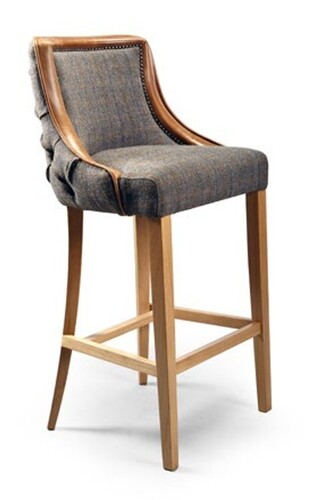 Casa Padrino Luxus Chesterfield Barhocker Duke Barstool Viscount 65 x 62 x H. 100 cm - Eleganter Wohnzimmer Barhocker mit Echtleder - Chesterfield Wohnzimmer M�bel