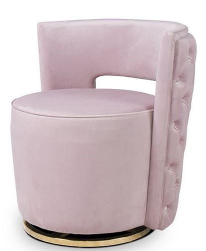 Casa Padrino Luxus Chesterfield Drehsessel Rosa 65 x 58 x H. 69 cm - Samt Sessel - Luxus M�bel
