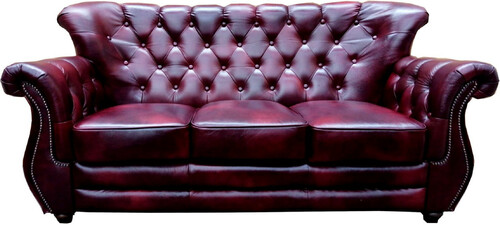 Casa Padrino Luxus Chesterfield Leder 3er Sofa Bordeauxrot - Echtleder Wohnzimmer Sofa - Chesterfield Wohnzimmer M�bel