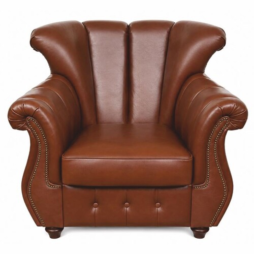 Casa Padrino Luxus Leder Sessel Braun / Dunkelbraun - Wohnzimmer Sessel - B�ro Sessel - Echtleder M�bel - Luxus M�bel