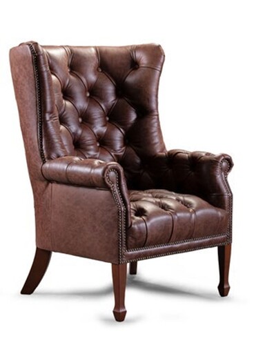 Casa Padrino Luxus Chesterfield Fu�hocker Wrapper 83 x 75 x H. 98 cm - Eleganter Wohnzimmer Fu�hocker mit Echtleder - Chesterfield Wohnzimmer M�bel