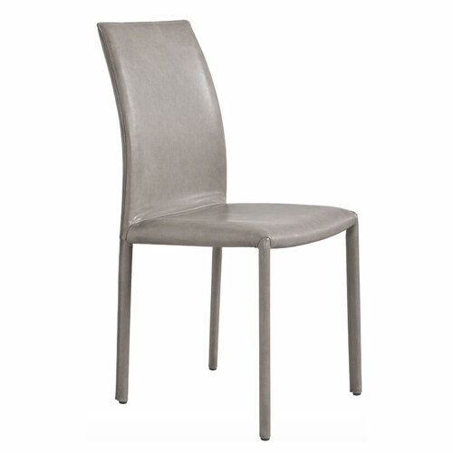 Casa Padrino Luxus Leder Esszimmer Stuhl Grau H. 93 cm - Esszimmer M�bel