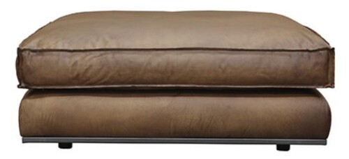 Casa Padrino Luxus Echtleder Hocker Braun 106 x 106 x H. 41 cm