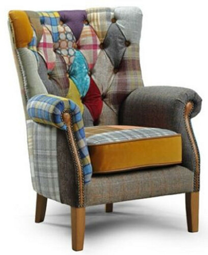 Casa Padrino Luxus Chesterfield Wohnzimmer Sessel Mehrfarbig / Grau / Braun 80 x 80 x H. 102 cm - Chesterfield Wohnzimmer M�bel