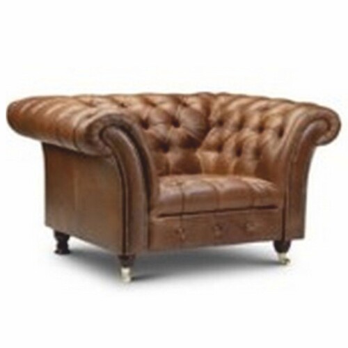Casa Padrino Luxus Chesterfield Leder Sessel Vintage Braun / Dunkelbraun 127 cm - Echtleder M�bel