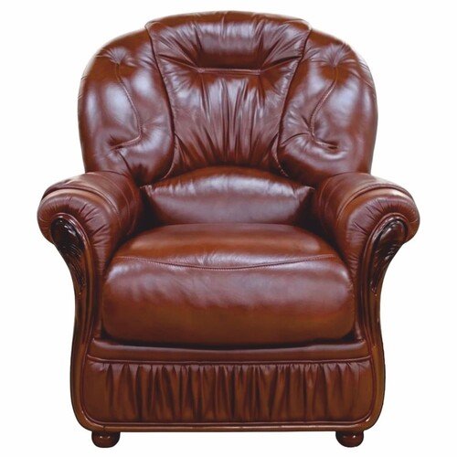 Casa Padrino Luxus Leder Sessel Dunkelbraun 85 cm - Echtleder Wohnzimmer & B�ro M�bel