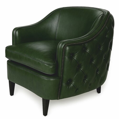 Casa Padrino Luxus Chesterfield Leder Sessel Dunkelgr�n / Schwarz - Echtleder Wohnzimmer M�bel