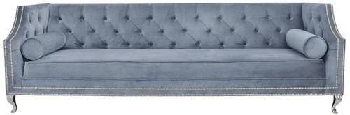 Casa Padrino Luxus Chesterfield Samt Sofa mit Kissen 225 x 84 x H. 76,5 cm - Verschiedene Farben - Chesterfield Wohnzimmer M�bel