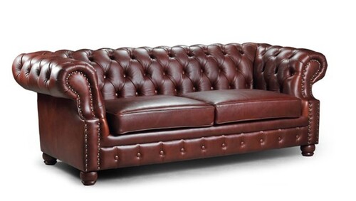 Casa Padrino Luxus Chesterfield Sessel Baker 116 x 93 x H. 77 cm - Eleganter Wohnzimmer Sessel mit Echtleder - Chesterfield Wohnzimmer M�bel