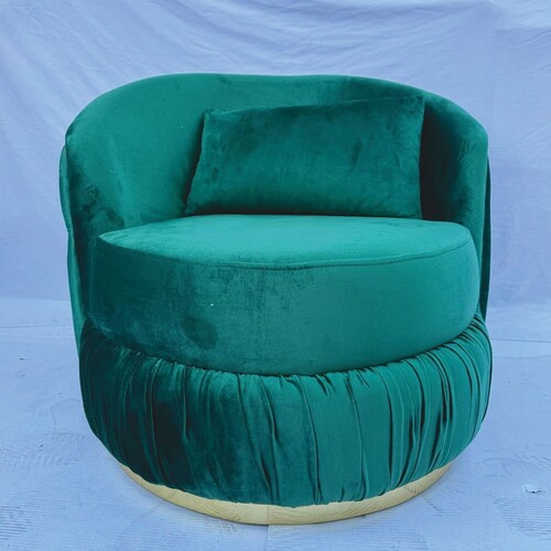 Casa Padrino Luxus Chesterfield Sessel Gr�n / Gold - Wohnzimmer M�bel