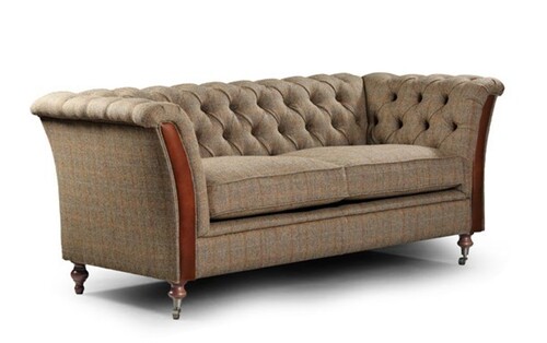 Casa Padrino Luxus Chesterfield Sessel Melton 100 x 87 x H. 77 cm - Eleganter Wohnzimmer Sessel mit Echtleder - Chesterfield Wohnzimmer M�bel