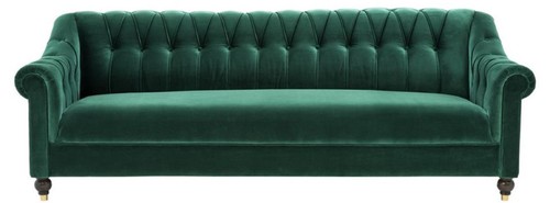 Casa Padrino Luxus Chesterfield Wohnzimmer Sofa Gr�n / Braun / Gold 230 x 90 x H. 81,5 cm - Luxus Qualit�t