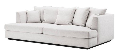 Casa Padrino Luxus Wohnzimmer Sofa Wei� / Schwarz 265 x 151 x H. 90 cm - Couch mit 7 Kissen - Luxus Wohnzimmerm�bel