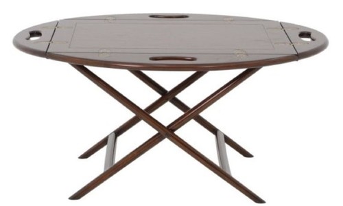 Casa Padrino Luxus Couchtisch / Tablett Dunkelbraun 87 x 66 x H. 42 cm - Ovaler Mahagoni Wohnzimmertisch - Serviertisch - Luxus M�bel