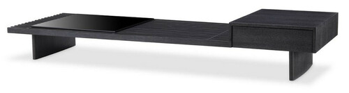 Casa Padrino Luxus Couchtisch Anthrazitgrau 220 x 78 x H. 36 cm - Rechteckiger Massivholz Wohnzimmertisch - Wohnzimmer M�bel - Luxus Kollektion