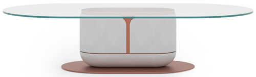 Casa Padrino Luxus Couchtisch Wei� / Kupfer 150 x 80 x H. 40 cm - Wohnzimmertisch mit Glasplatte - Wohnzimmer M�bel - Hotel M�bel - Luxus M�bel - Luxus Einrichtung