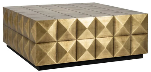 Casa Padrino Luxus Couchtisch Gold / Schwarz 90 x 90 x H. 35 cm - Quadratischer Wohnzimmertisch - Wohnzimmer M�bel - Hotel M�bel - Luxus M�bel - Luxus Einrichtung