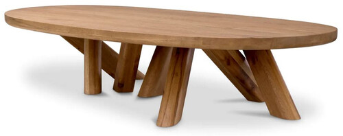 Casa Padrino Luxus Massivholz Couchtisch Braun 170 x 85 x H. 35 cm - Ovaler Eichenholz Wohnzimmertisch - Wohnzimmer M�bel - Luxus M�bel - Luxus Qualit�t