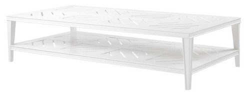 Casa Padrino Luxus Couchtisch Wei� 180 x 90 x H. 42 cm - Rechteckiger Wohnzimmertisch aus hochwertigen strapazierbarem Aluminium - Gartentisch