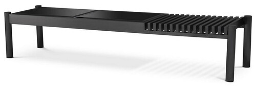 Casa Padrino Luxus Couchtisch Bronzefarben / Schwarz 180 x 44 x H. 35,5 cm - Edelstahl Wohnzimmertisch mit Glasplatten - Wohnzimmer M�bel - Luxus M�bel