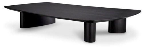 Casa Padrino Luxus Couchtisch Schwarzgrau 185 x 120 x H. 30 cm - Massivholz Wohnzimmertisch mit leicht gebogener Tischplatte - Wohnzimmer M�bel - Hotel M�bel - Luxus M�bel - Luxus Einrichtung