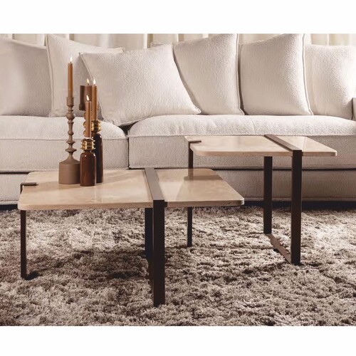 Casa Padrino Luxus Couchtisch Set Beige / Braun - Wohnzimmer & Hotel M�bel