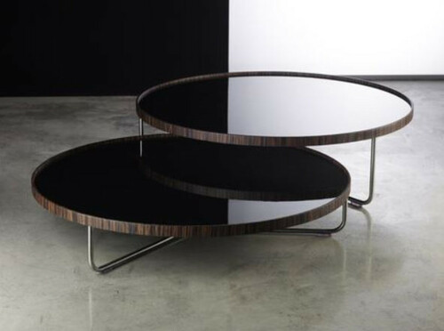 Casa Padrino Luxus Couchtisch Set Braun / Silber / Schwarz - 2 Wohnzimmertische mit Glasplatte - Luxus Wohnzimmer M�bel