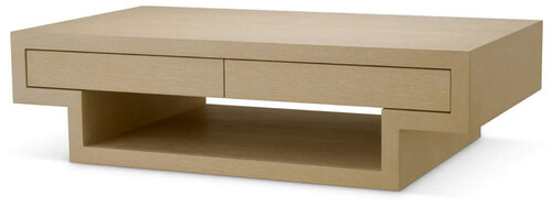 Casa Padrino Luxus Couchtisch mit 4 Schubladen Beige 140 cm