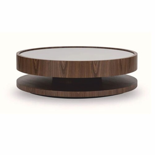 Casa Padrino Luxus Couchtisch mit Glasplatte Braun  120 cm - Wohnzimmer M�bel