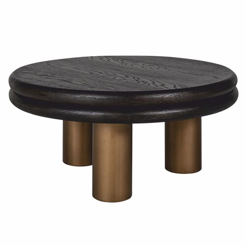 Casa Padrino Luxus Couchtisch Schwarz / Bronze 80 cm - Luxus Wohnzimmer M�bel