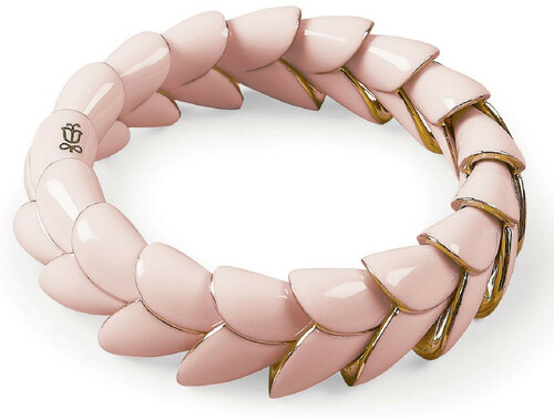 Casa Padrino Luxus Damen Armband Rosa / Gold - 18 Karat Vergoldetes Sterlingsilber Armband mit feinstem spanischen Porzellan - Damen Armschmuck - Hochwertiger Damenschmuck