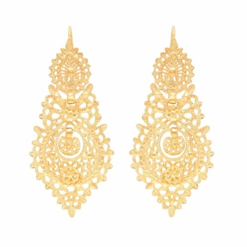 Casa Padrino Luxus Sterlingsilber Damen Ohrringe Gold - Damenschmuck